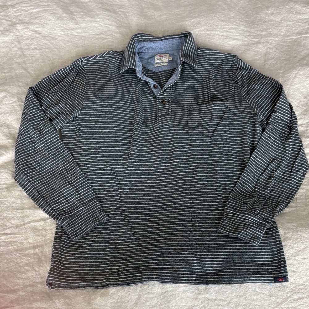 Faherty Men’s Organic Long Sleeve Polo